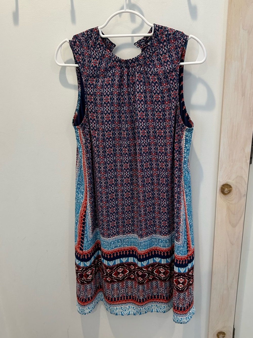 DR2 Geometric Pattern Sleeveless Shift Dress Size Small